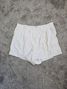 Abercrombie & Fitch White Shorts with Thin Blue Pinstripes